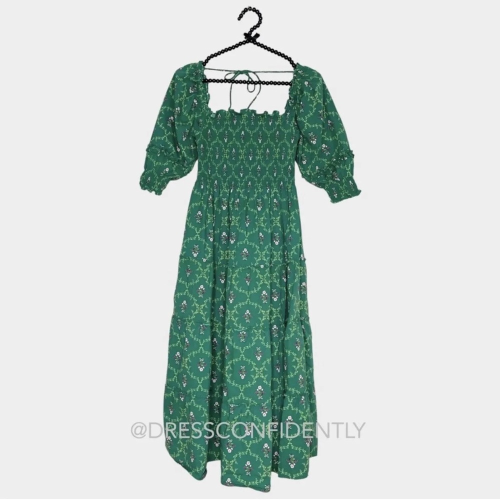 Hill House Green Floral Midi Dress - Picture 9 of 12